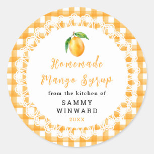 Homemade Mango Syrup Bottle Label
