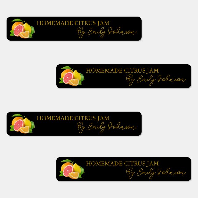 Homemade Mixed Citrus Jam Thin Seal Label (Group)