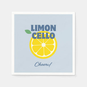 Homemade Modern Blue Love Limoncello Liquor Napkin