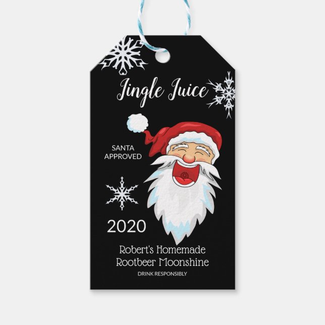 Homemade Moonshine Personalised Holiday Gift Tags (Front)
