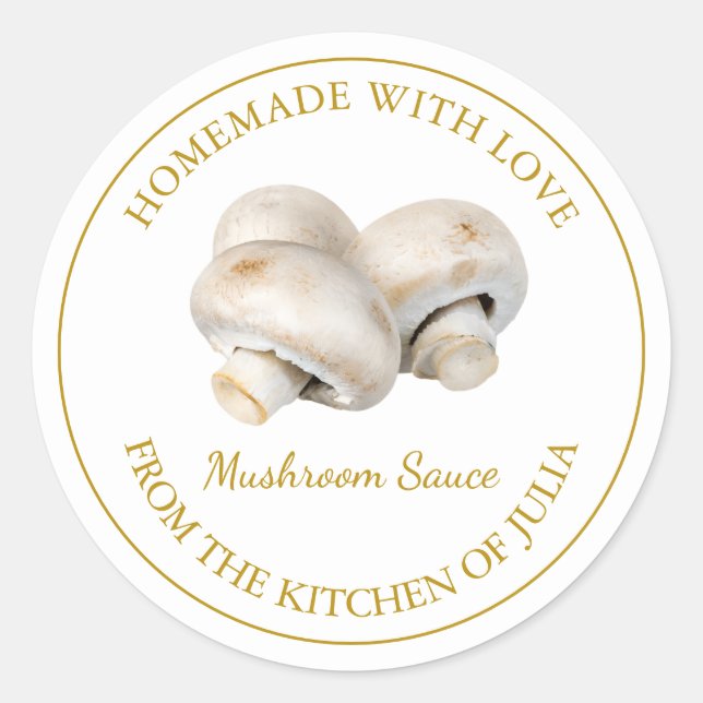 Homemade Mushroom Sauce Label | White (Front)