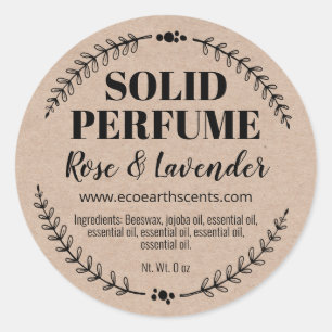 Homemade Natural Kraft Solid Perfume Labels