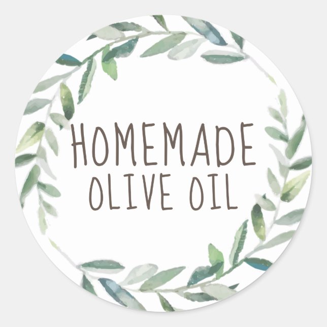 homemade Olive Oil Classic Round Sticker (Front)