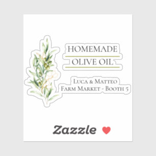 Homemade Olive Oil Clear Product Label