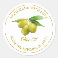 Homemade Olive Oil Label | White