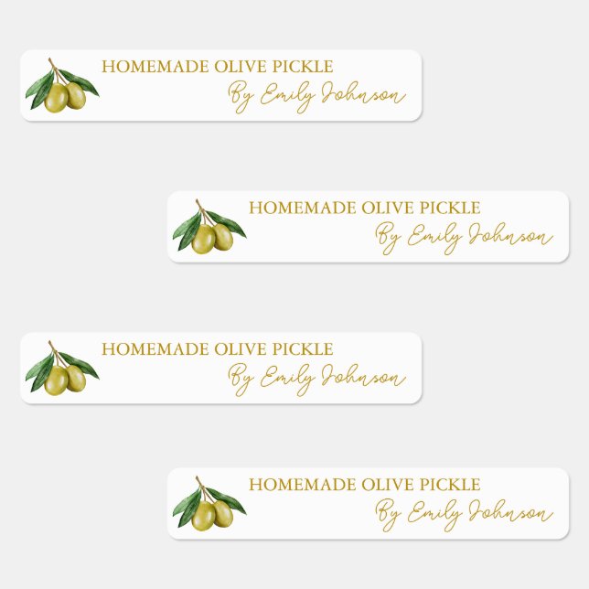 Homemade Olive Pickle Thin Label (Group)
