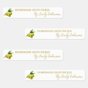 Homemade Olive Pickle Thin Label