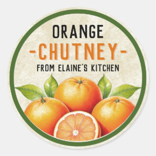 Homemade orange chutney sticker - vintage style