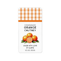 Homemade orange chutney with chequered pattern