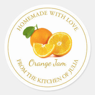 Homemade Orange Jam Label White