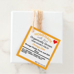 Homemade Orange Jam QR Code Favour Tags