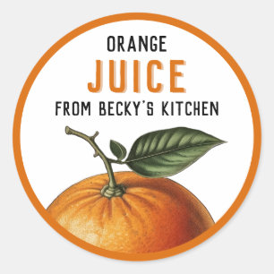 Homemade Orange Juice canning Labels