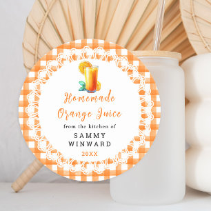 Homemade Orange Juice Drink Label