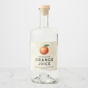 Homemade orange juice liquor bottle label