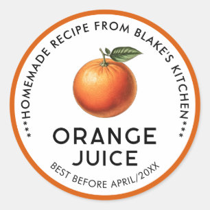 Homemade Orange Juice Pantry Labels