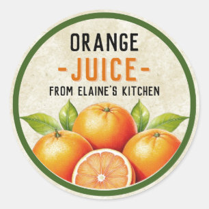 Homemade orange juice sticker - vintage style