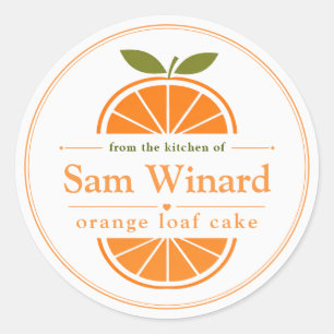 Homemade Orange Loaf Cake Kitchen Label