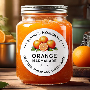 Homemade Orange marmalade canning sticker