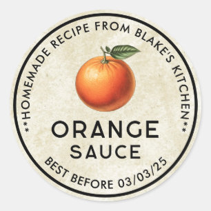 Homemade Orange sauce vintage style canning label