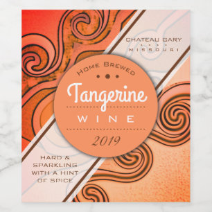 Homemade orange wine cider personalised wine label