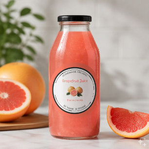 Homemade Organic Grapefruit Juice Label Sticker