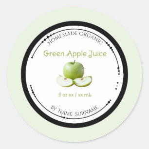 Homemade Organic Green Apple Juice Label Sticker