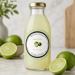 Homemade Organic Lime Juice Label Sticker
