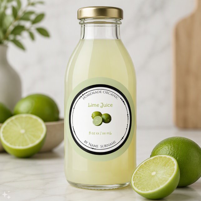 Homemade Organic Lime Juice Label Sticker (Creator Uploaded)