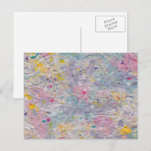 Homemade Paper with Colourful Pulp Accents Postcard