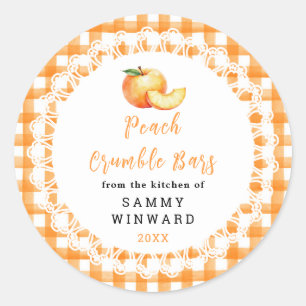 Homemade Peach Crumble Bar Label