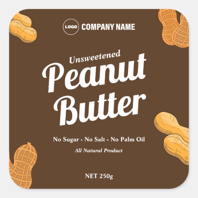 Homemade Peanut Butter Editable Sticker (Front)