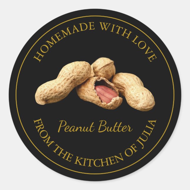Homemade Peanut Butter Label | Black (Front)