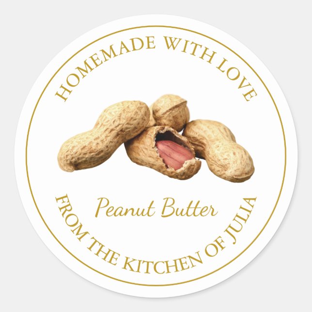 Homemade Peanut Butter Label | White (Front)