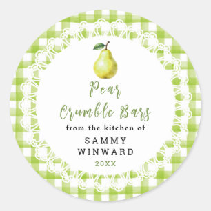 Homemade Pear Crumble Bar Label