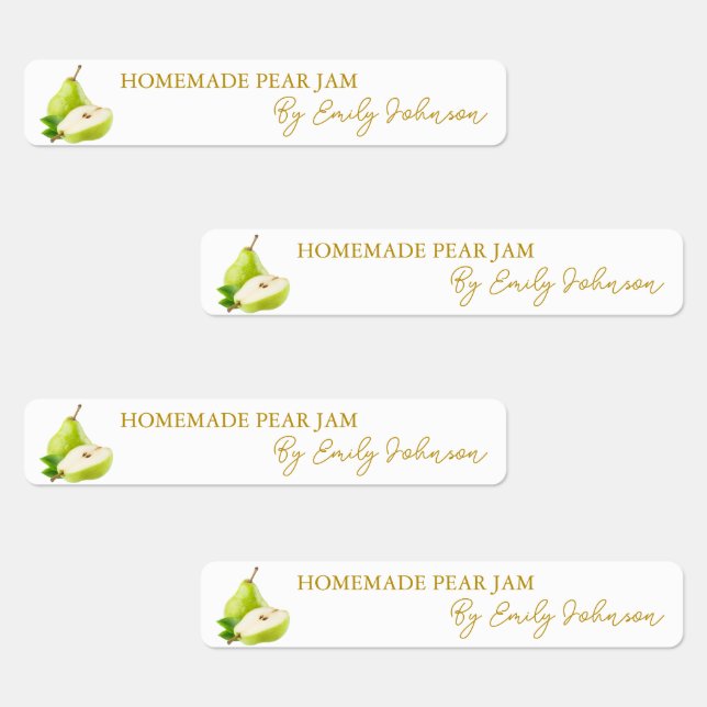 Homemade Pear Jam Thin Label (Group)