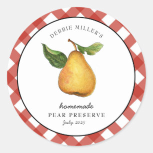 Homemade Pear Preserve Canning jar label