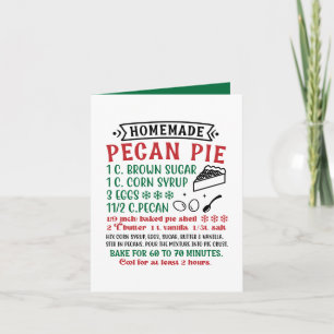 Homemade Pecan Pie recipe customisable Holiday Card