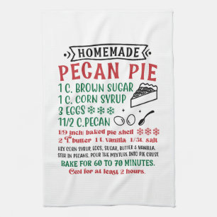 Homemade pecan pie recipe tea towel