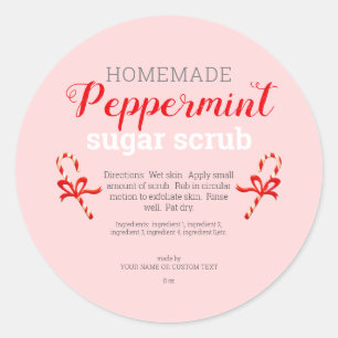 Homemade Peppermint Sugar Scrub Editable Classic Round Sticker