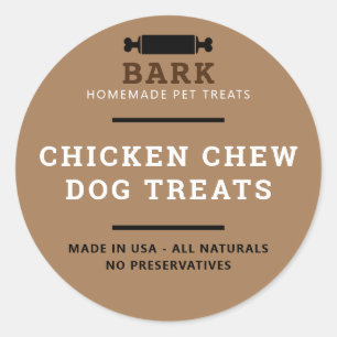 Homemade pet dog treats product labels stickers