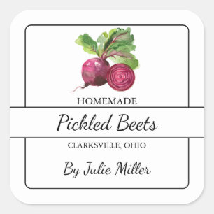Homemade Pickled Beets Square Label