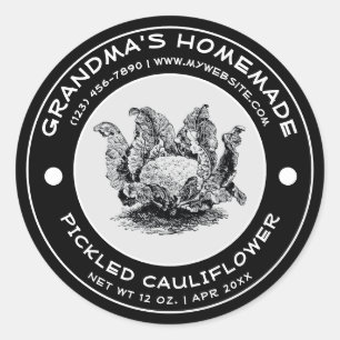 Homemade Pickled Cauliflower Label Template