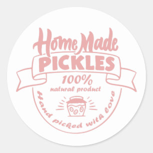 homemade pickles 100 percent natural classic round sticker
