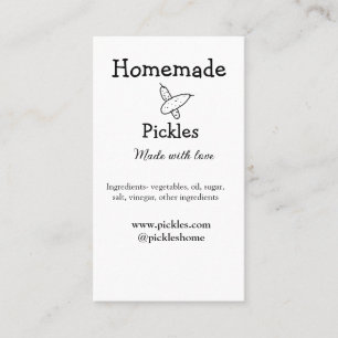 Homemade pickles made with love add text website business card