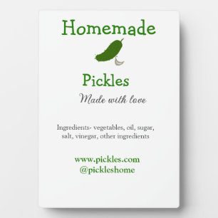 Homemade pickles made with love add text website plaque