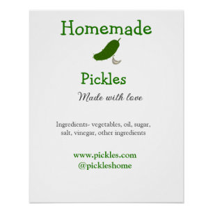 Homemade pickles made with love add text website poster
