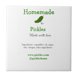 Homemade pickles made with love add text website tile