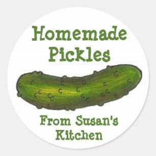 Homemade Pickles Personalised Green Dill Pickle Classic Round Sticker