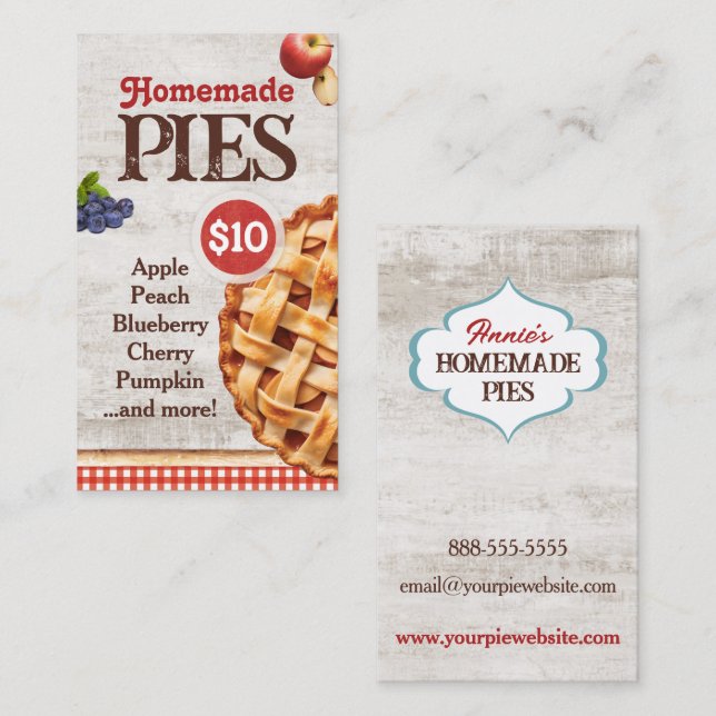 Homemade Pies Business Card (Front/Back)