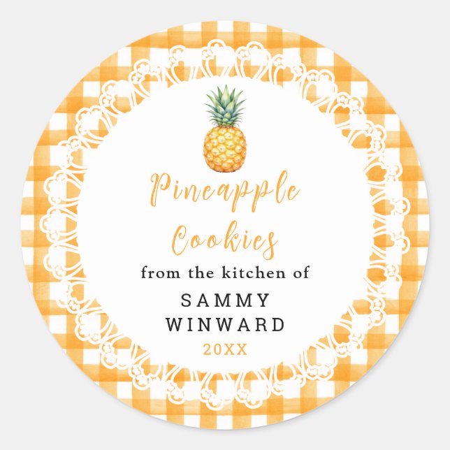 Homemade Pineapple Cookie Label (Front)
